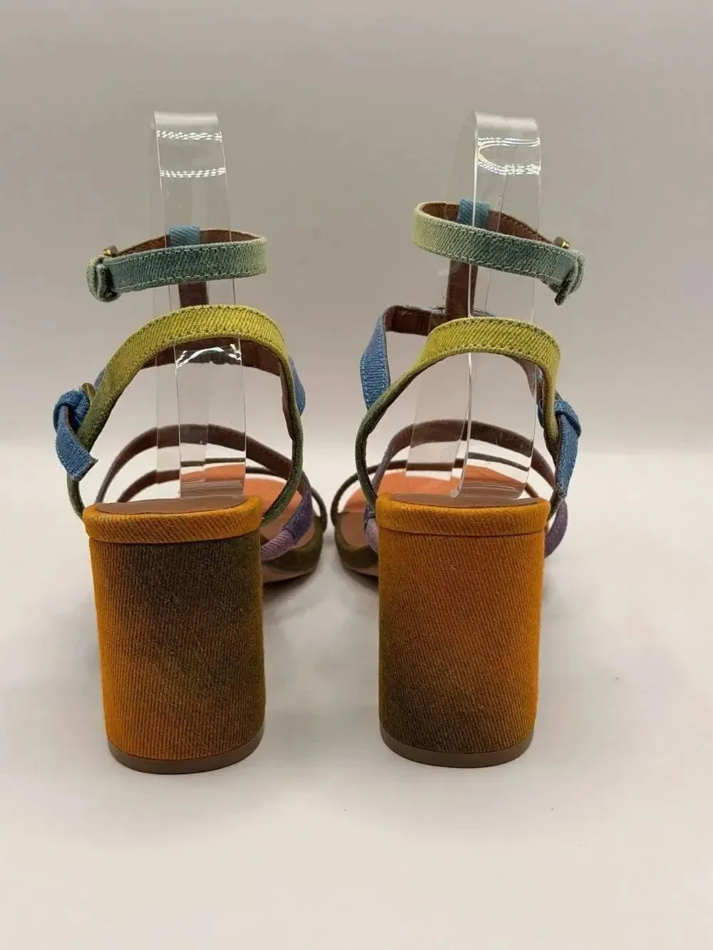 KURT GEIGER LONDON Women's Hampton Gladiator Colorful Strap Heel Sandals Sz 8